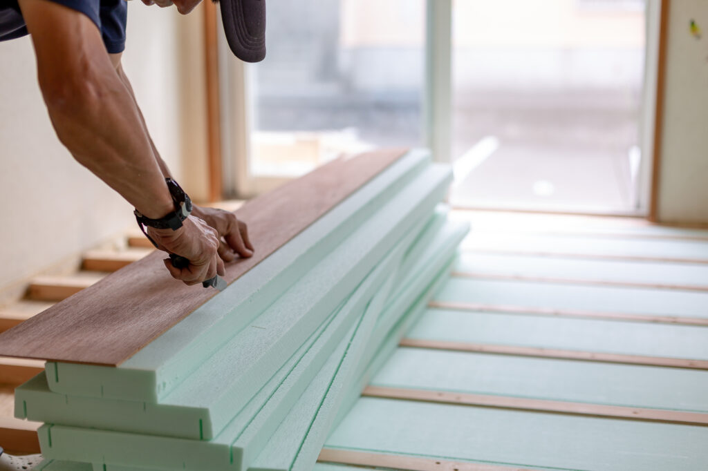 フローリングの線傷のリペア